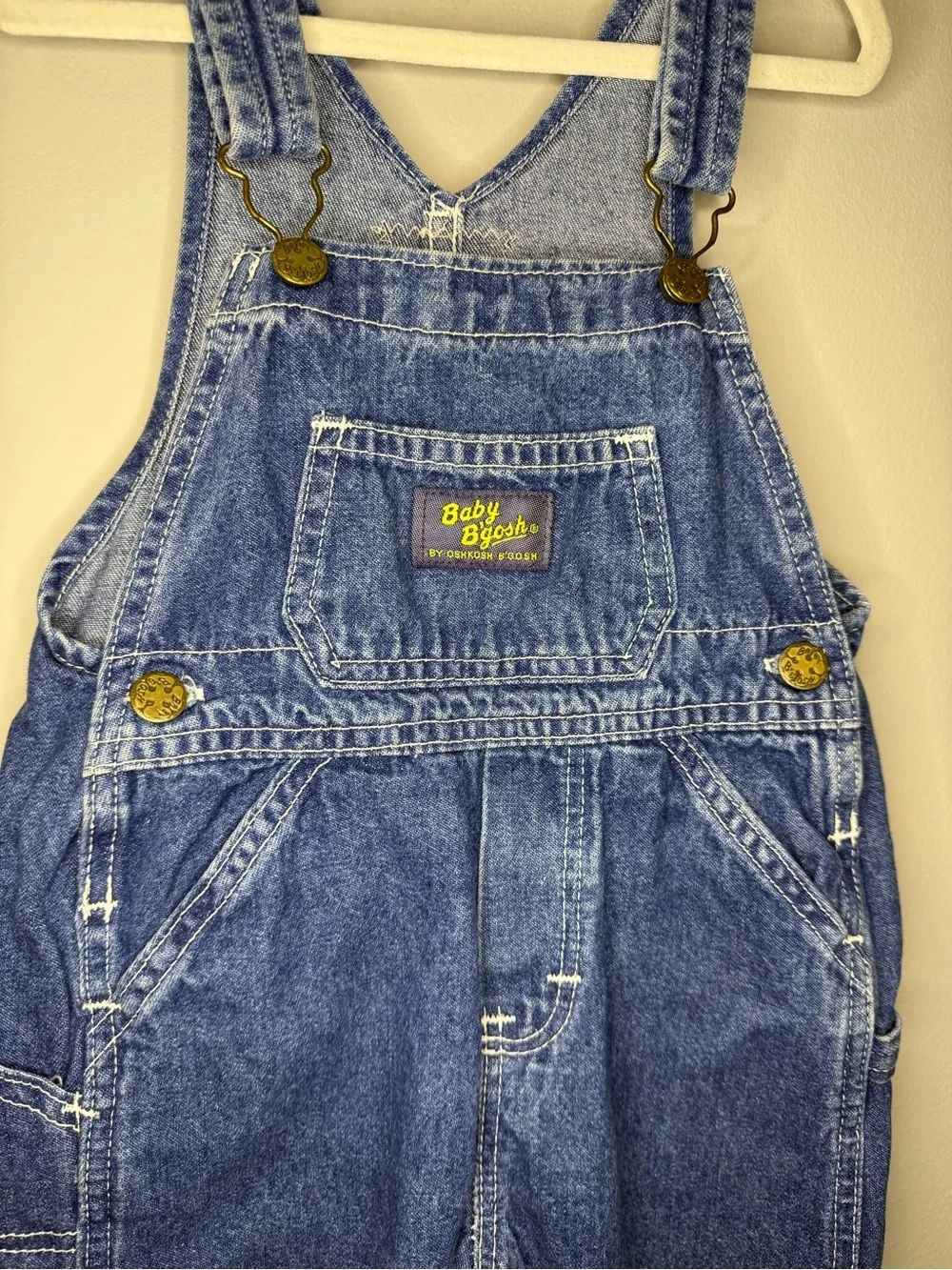 Vintage OshKosh B'Gosh Blue Denim Kids Overalls Size 24M/2T Baby B’Gosh
